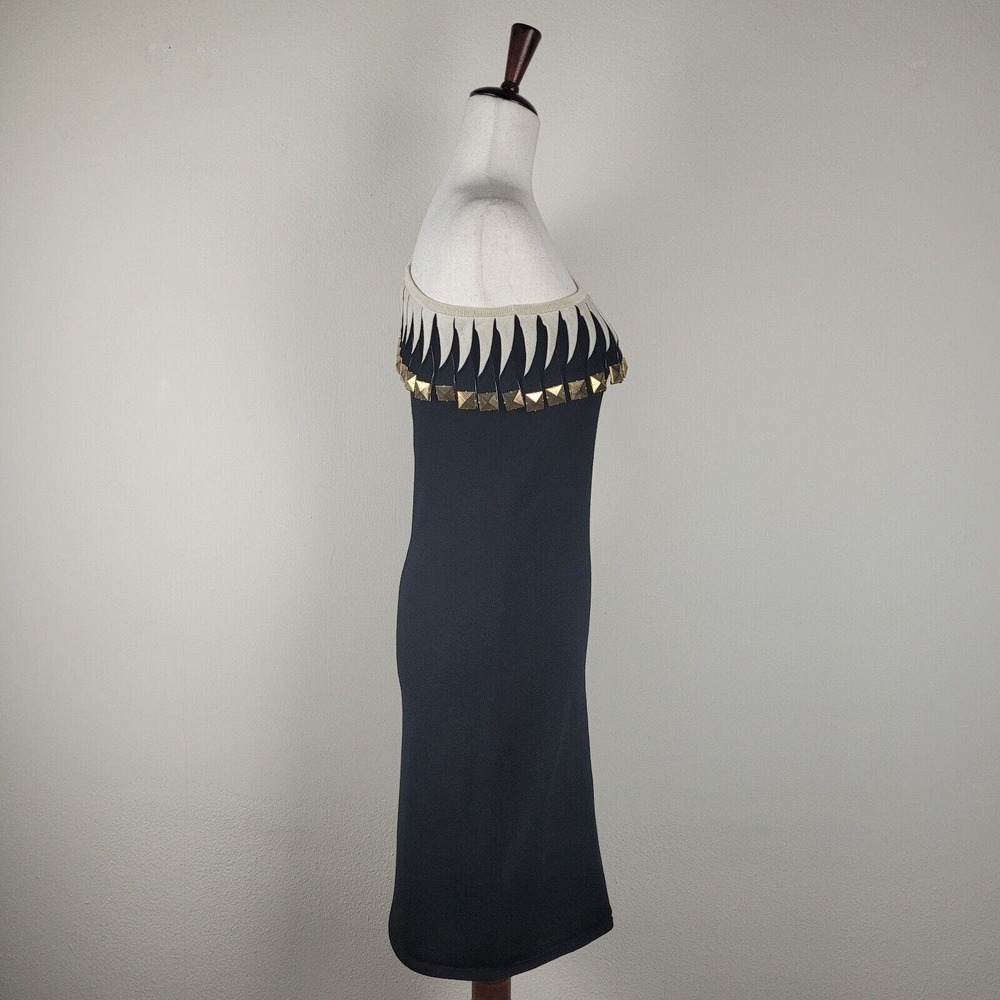 Temperley London Dress Women 6 Black Embellished Beads Metal Party Cocktail Club - Picture 3 of 7